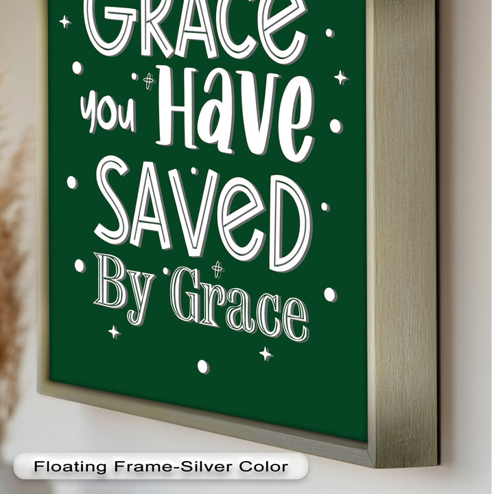 Saved by Grace – Christian Bible Verse Oil Painting