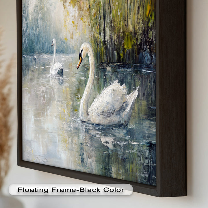 Swans on the Lake – Animal Oil Painting