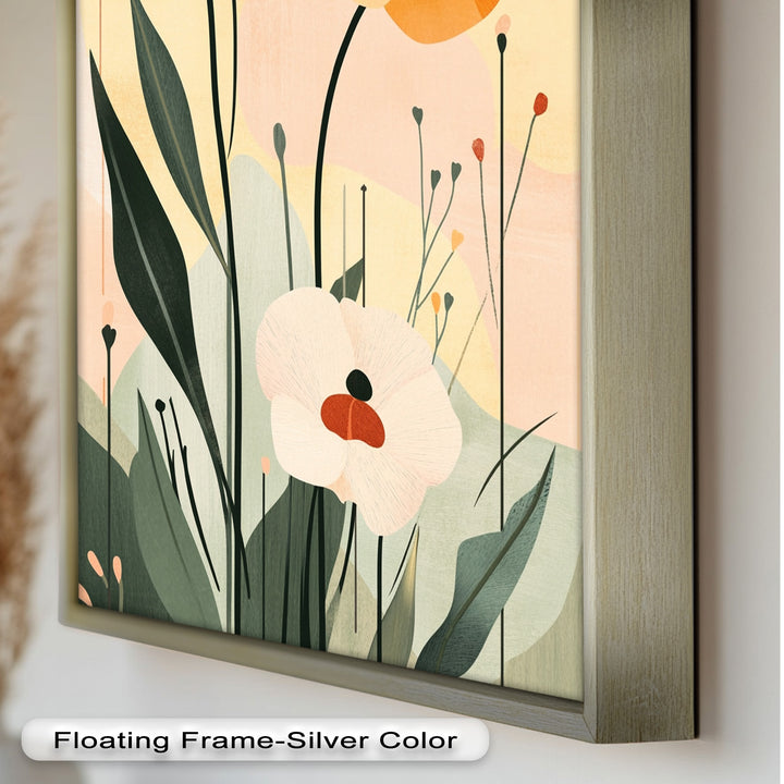 Sonnengeküsstes Trio – Minimalistisches florales Ölgemälde