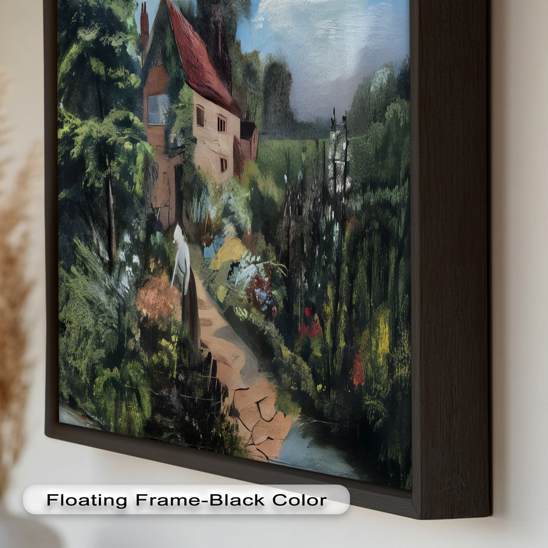 Cottage Gartenweg – Vintage Ölgemälde