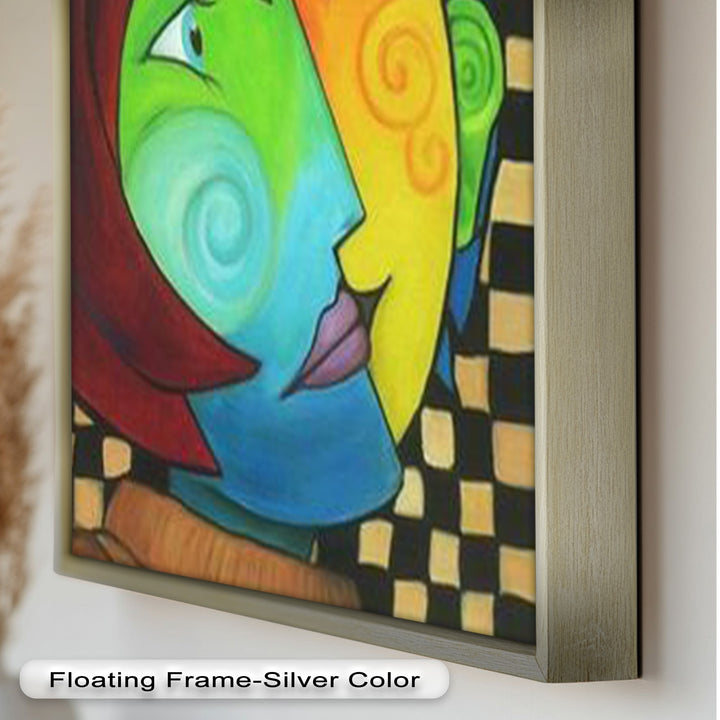 Colorful Duality – Surreal Portrait Fusion in Picasso Oil Painting