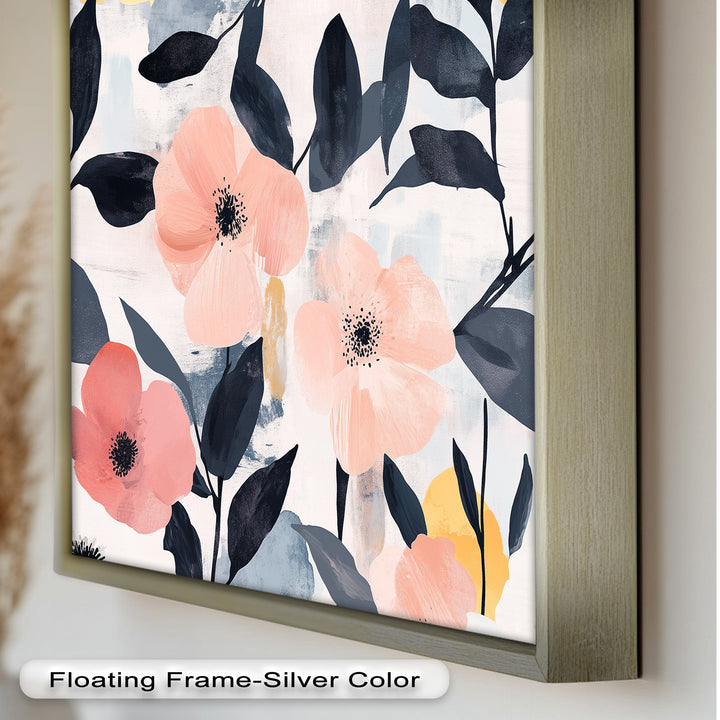 Soft Harmony – Peach and Mustard Floral Oil Painting