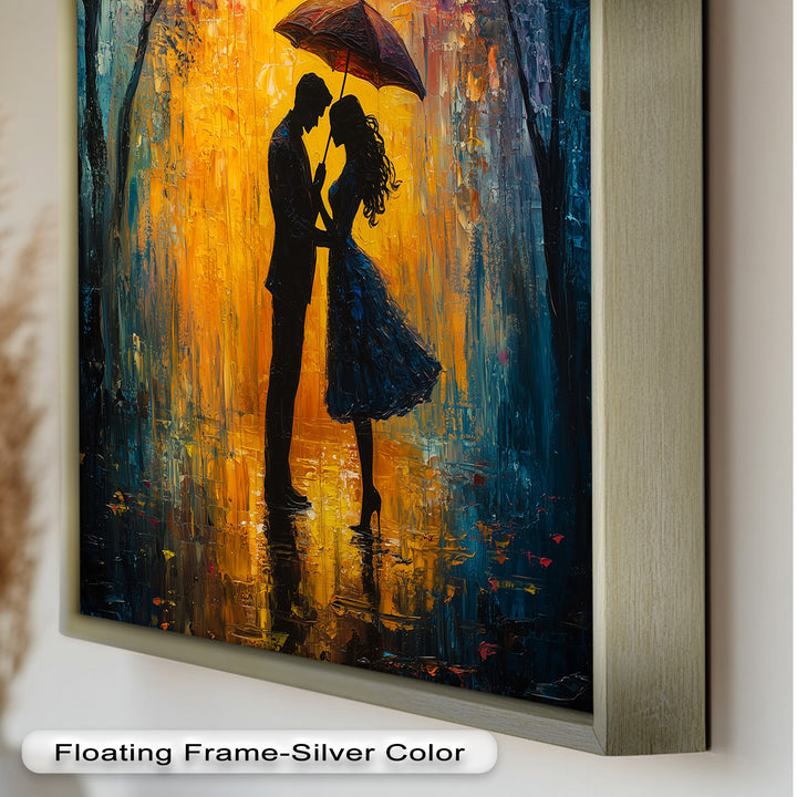 Lovers Under Autumn Glow – Romantic Couple Oil Painting