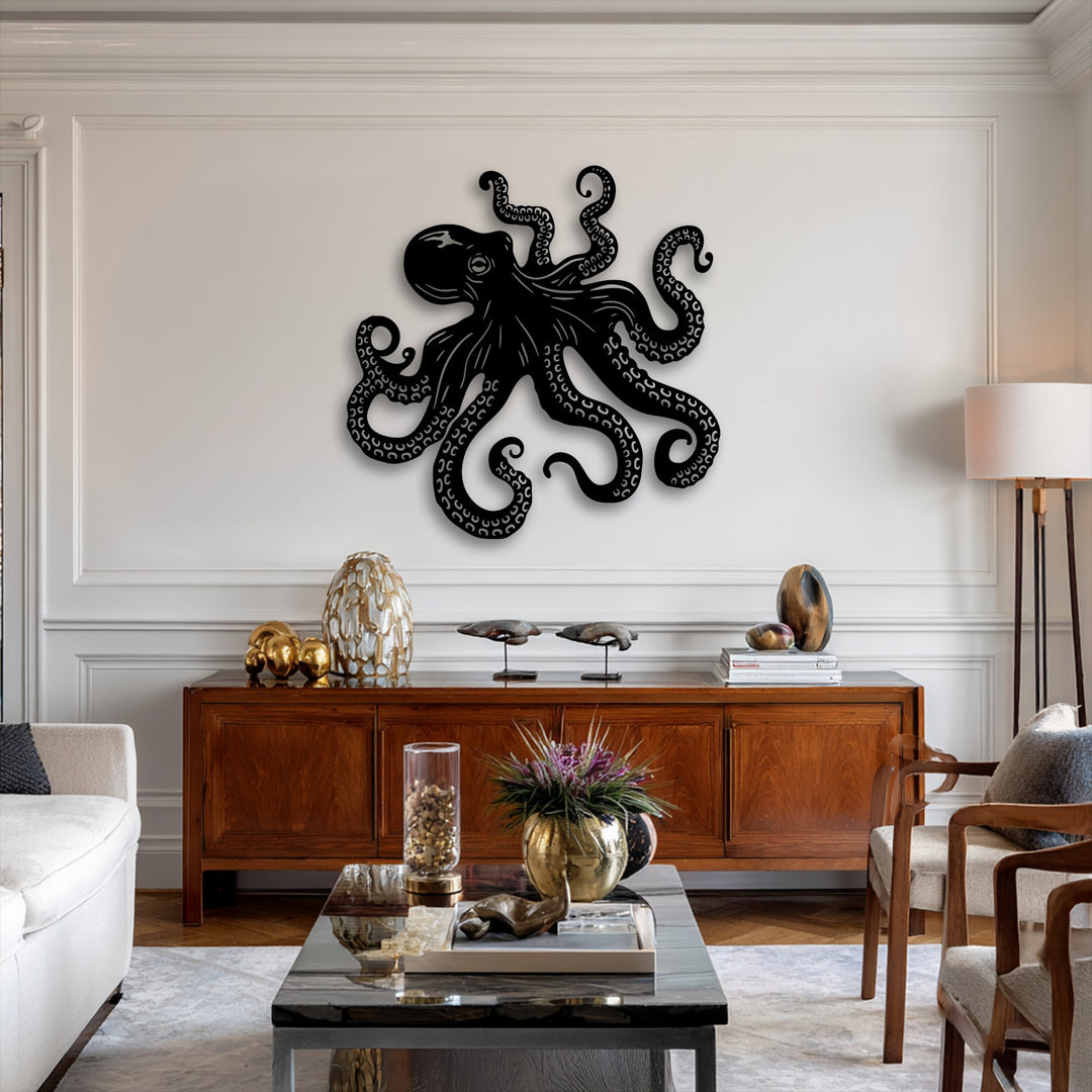 Octopus Tentacles Metal Wall Art – Nautical Ocean Decor