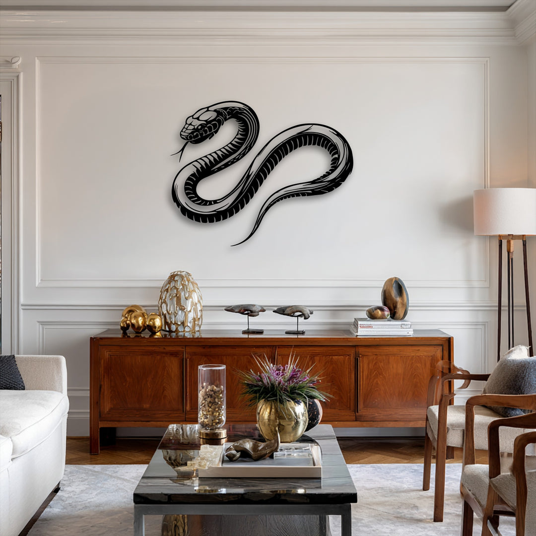 Venom Curve – Snake Silhouette Metal Wall Art