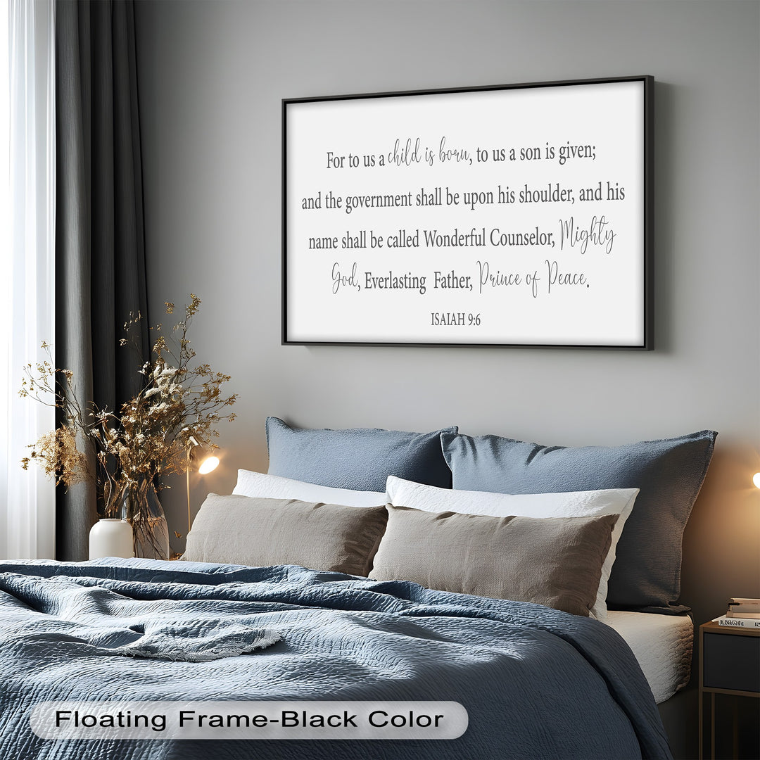 Religious Typography Oil Painting – Names of Christ, Isaiah 9:6 Calligraphy Art
