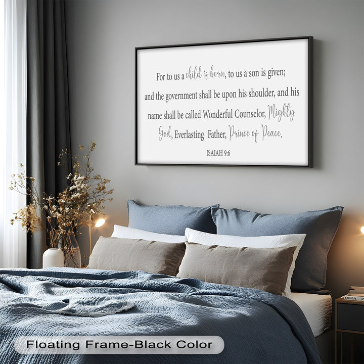 Religious Typography Oil Painting – Names of Christ, Isaiah 9:6 Calligraphy Art
