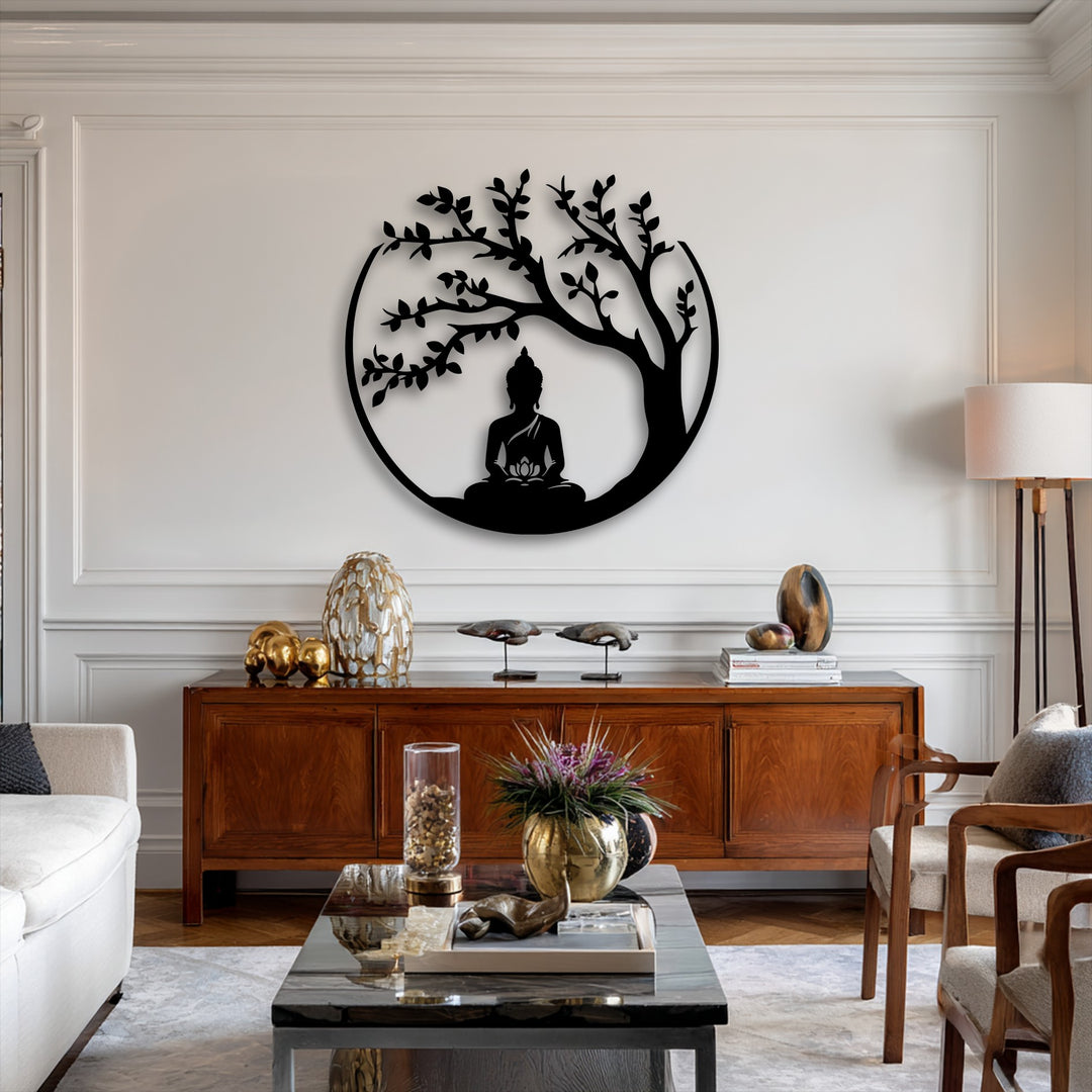 Chiave greca rotonda decorativa Specchio da Parete – Decorazione da parete con specchio classico moderno