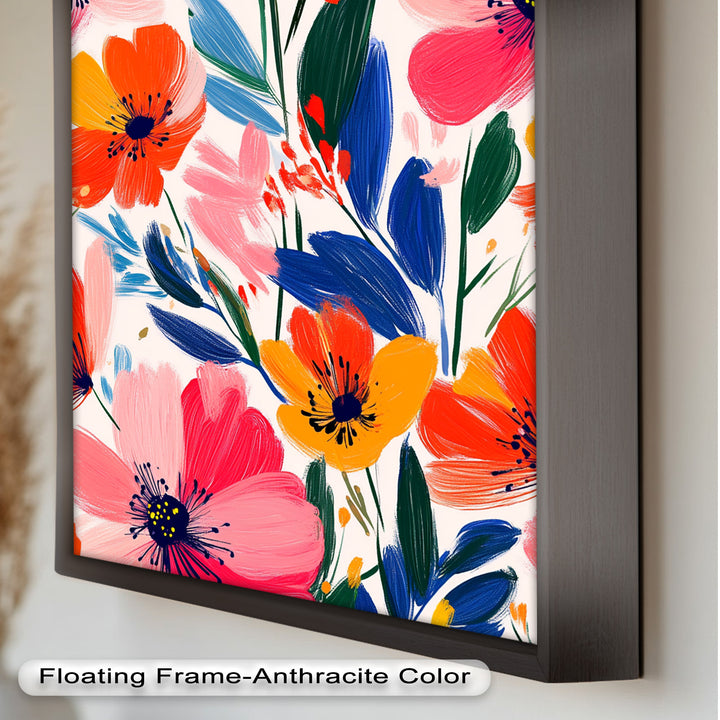 Joyful Bloom Burst – Lebendiges abstraktes Blumenölgemälde