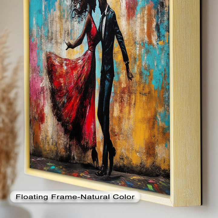 Whirl of Passion – Dancing Lovers in Red Love Oil Painting