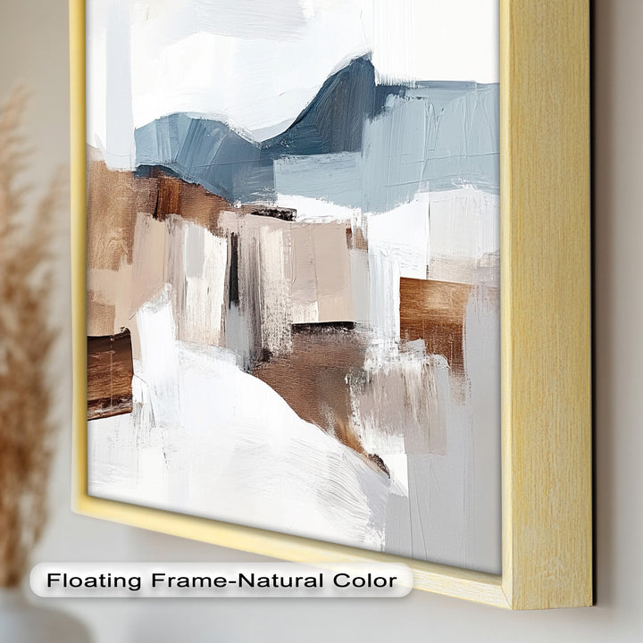 Muted Horizon Layers – Mountain Landscape Abstract Oil Painting