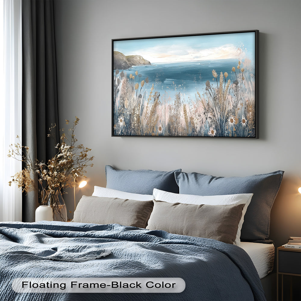 With soft pastel tones and expressive brushstrokes, the artwork evokes the freshness and freedom of a perfect seaside day.