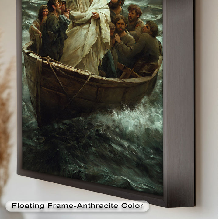 Jesus Calming the Storm Wall Art – Religious Oil Painting