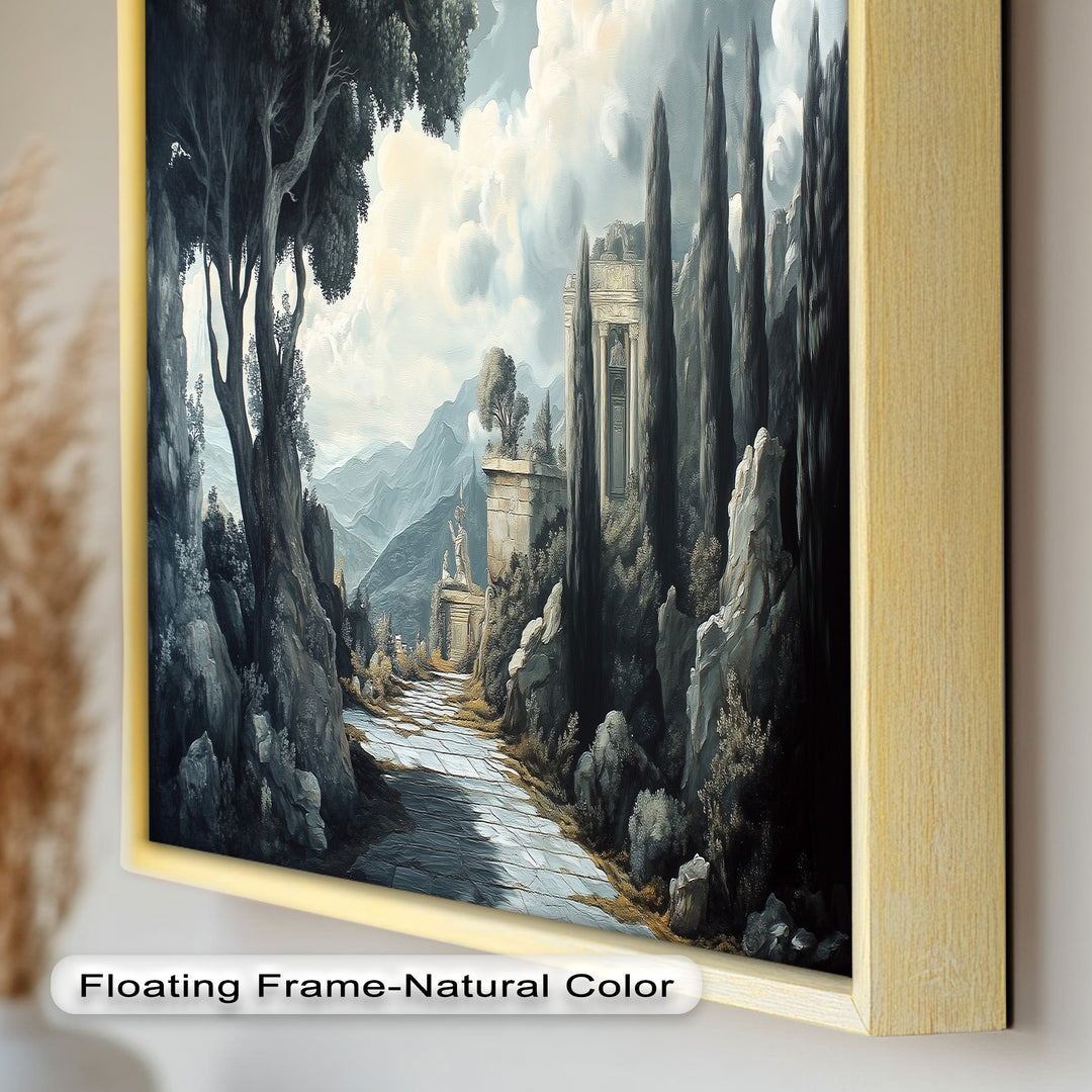 Ancient Pathway to the Temple – Dramatic Classical Landscape Oil Painting