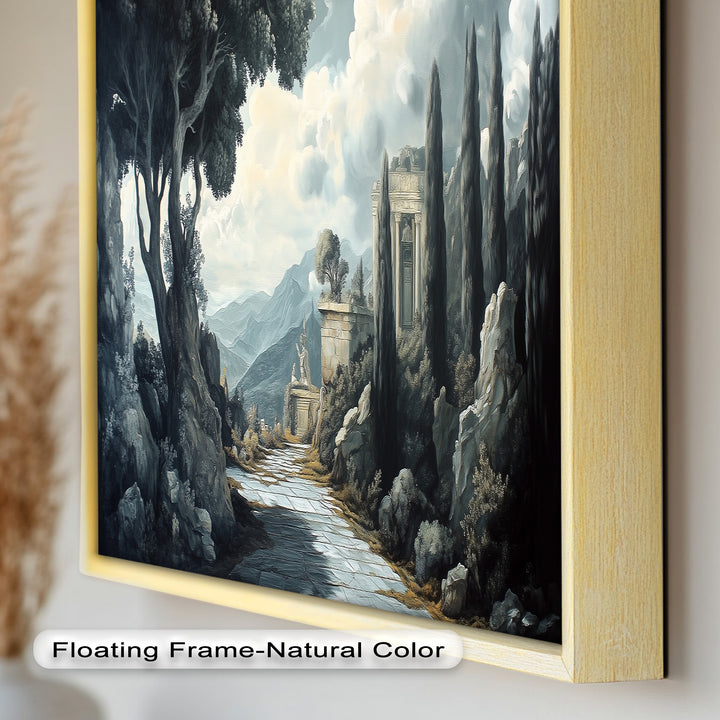 Ancient Pathway to the Temple – Dramatic Classical Landscape Oil Painting