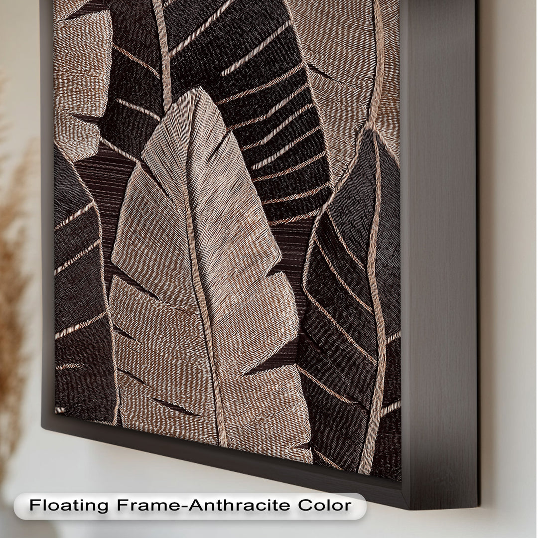 Tactile Tropics – Brown Leaf Composition Flower Oil Painting