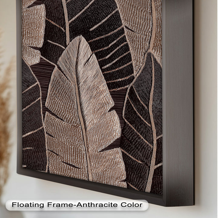 Tactile Tropics – Brown Leaf Composition Flower Oil Painting
