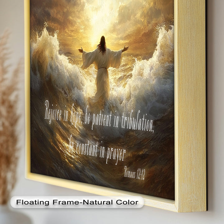 Romans 12:12 – Faith & Perseverance Bible Verse Oil Painting