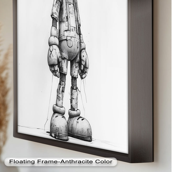 Timber Companion – Monochrome KAWS Oil Painting