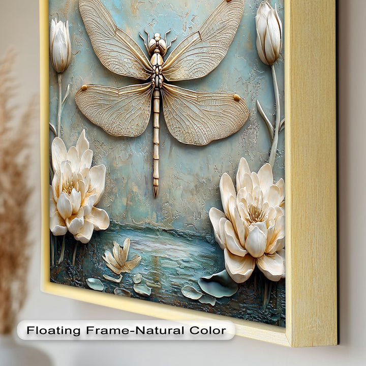 Vintage Dragonfly – Framed Oil Painting