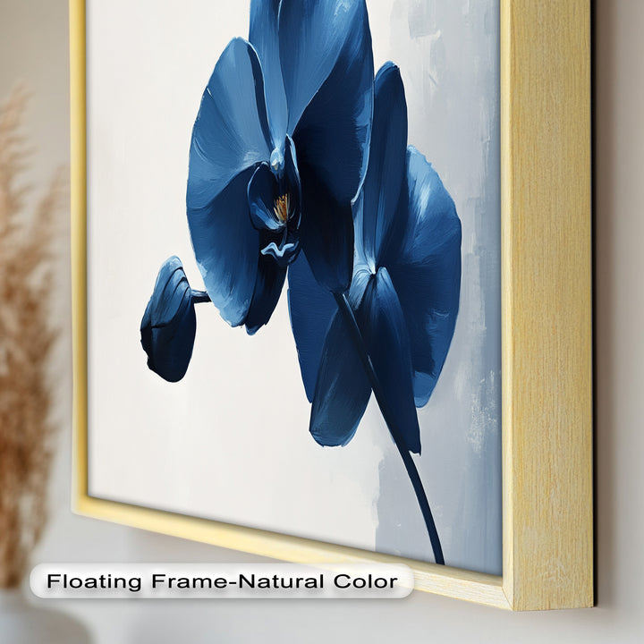 Blue Orchid Wall Art – Modern Floral Oil Painting