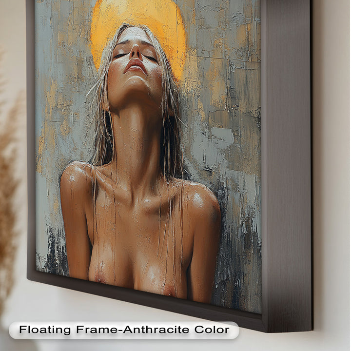 Haloed Grace – Ethereal Nude Portrait Oil Painting