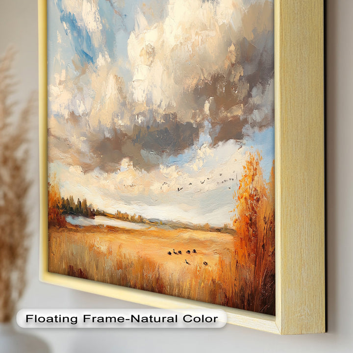 Autumn Meadow Wall Art – Impressionist Landscape Oil Painting