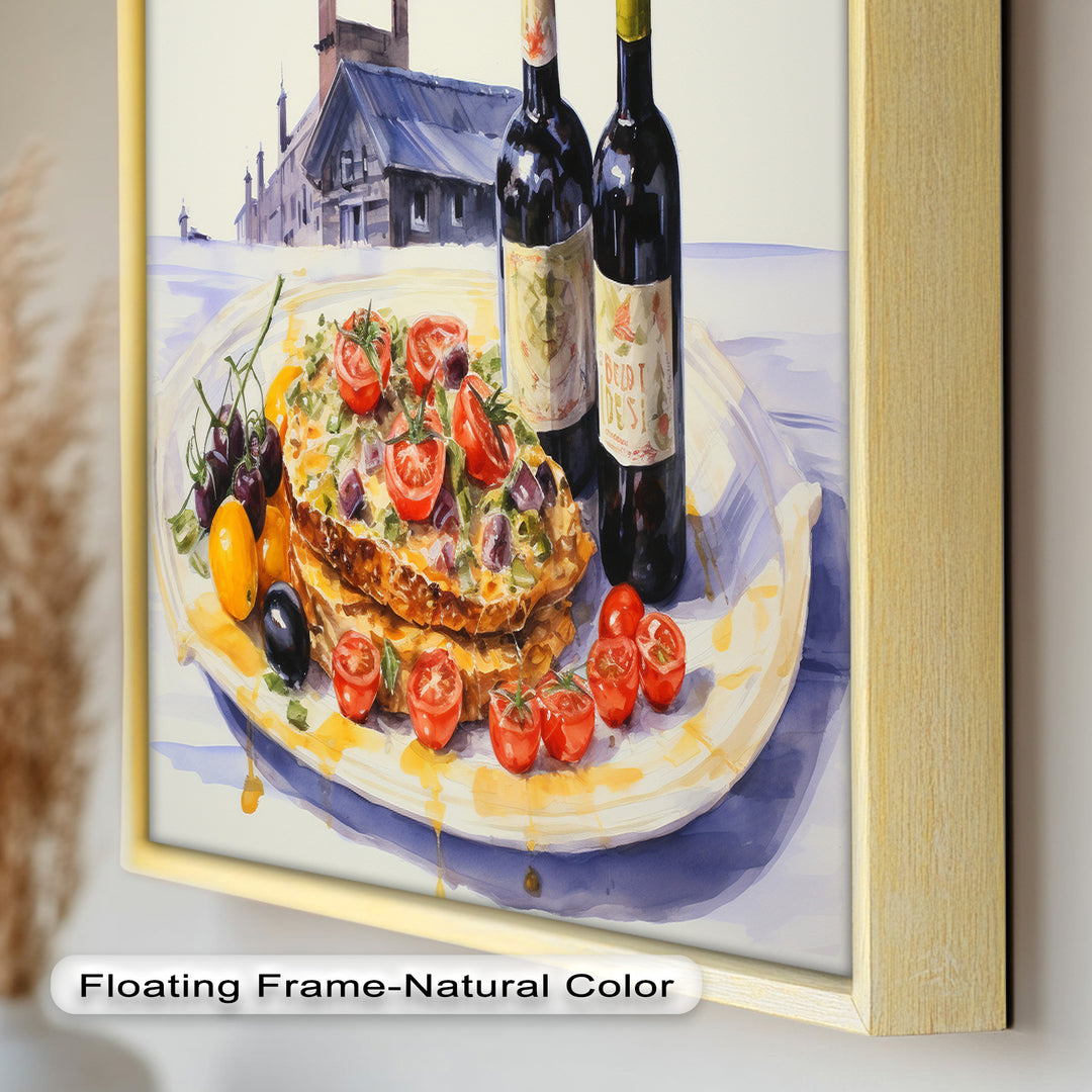 Tuscan Table – Rustic Lasagna and Wine Still Life Food Painting