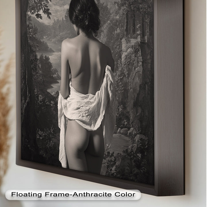 Silent Reverie – Classical Nude in Monochrome Oil Painting