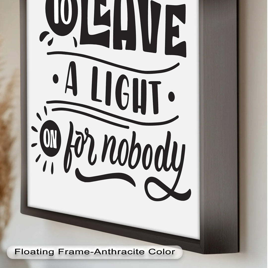 Leave a Light On – Typography Oil Painting - MyPhotoStation