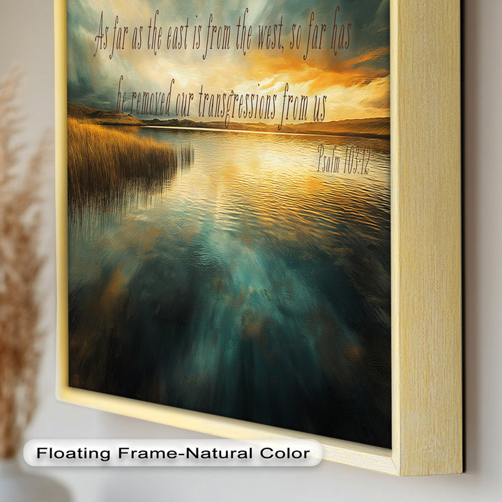 Psalm 103:12 – Divine Forgiveness Bible Verse Oil Painting