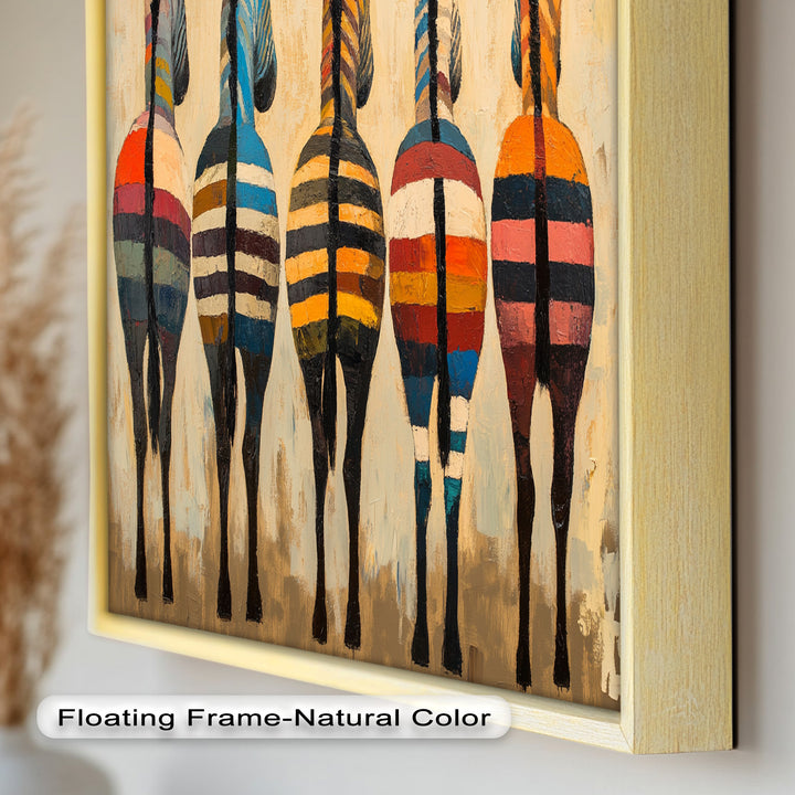 Five Colorful Zebras with Bold Stripes – Animal Oil Painting