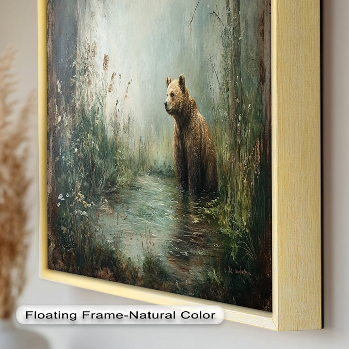 Brown Bear by the Water - Animal Oil Painting