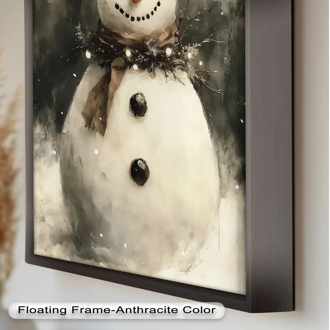 Frosty Cheer – Snowman in Winter Wonderland Oil Painting - MyPhotoStation