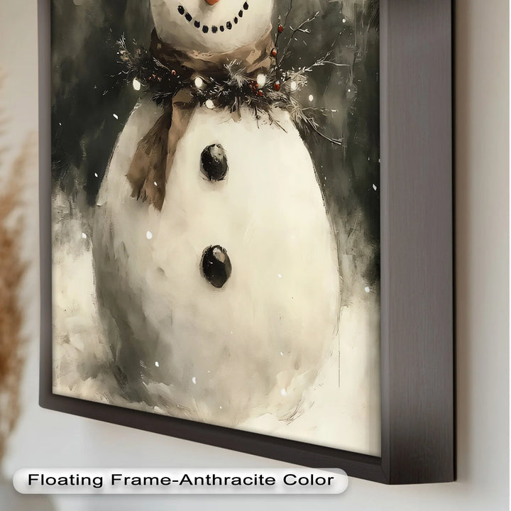 Frosty Cheer – Snowman in Winter Wonderland Oil Painting - MyPhotoStation
