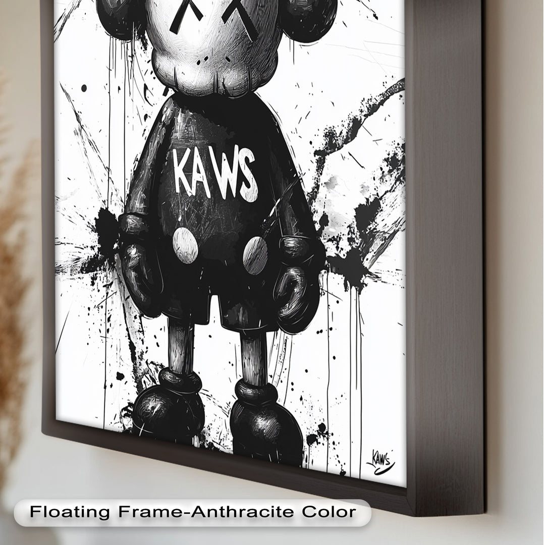 Black & White Figure – KAWS Graffiti Oil Painting