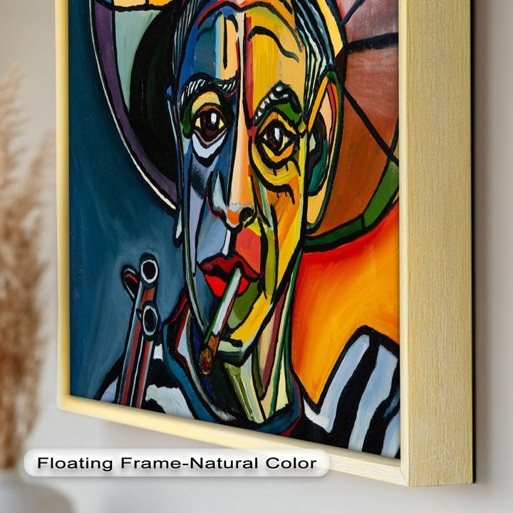 Rebel's Gaze – Bold Cubist Portrait Picasso Oil Painting