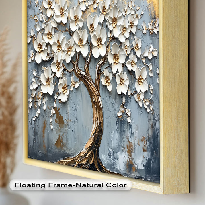 Golden Blossom Tree – Floral Oil Painting