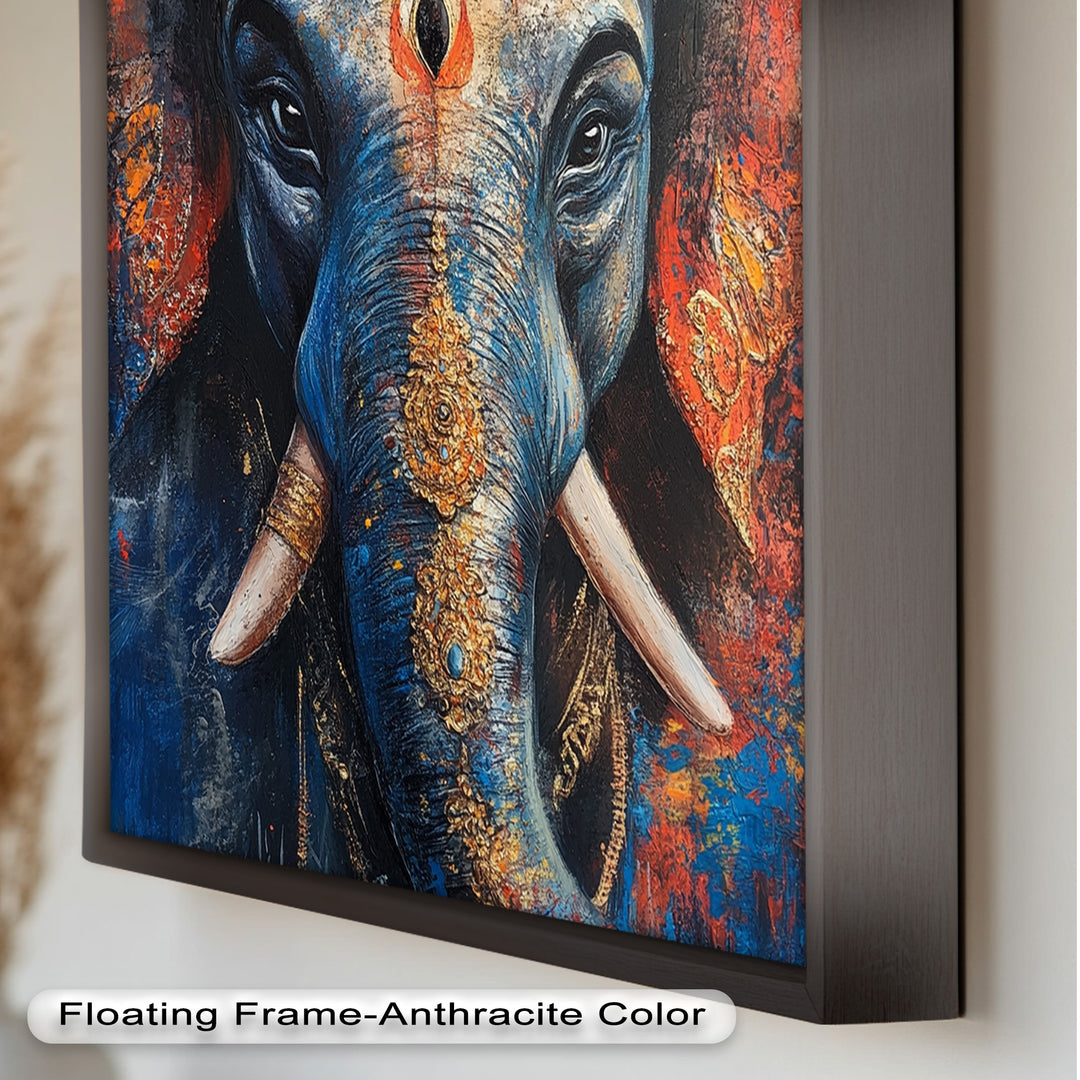 Lord Ganesha Wandkunst – Religiöses Ölgemälde