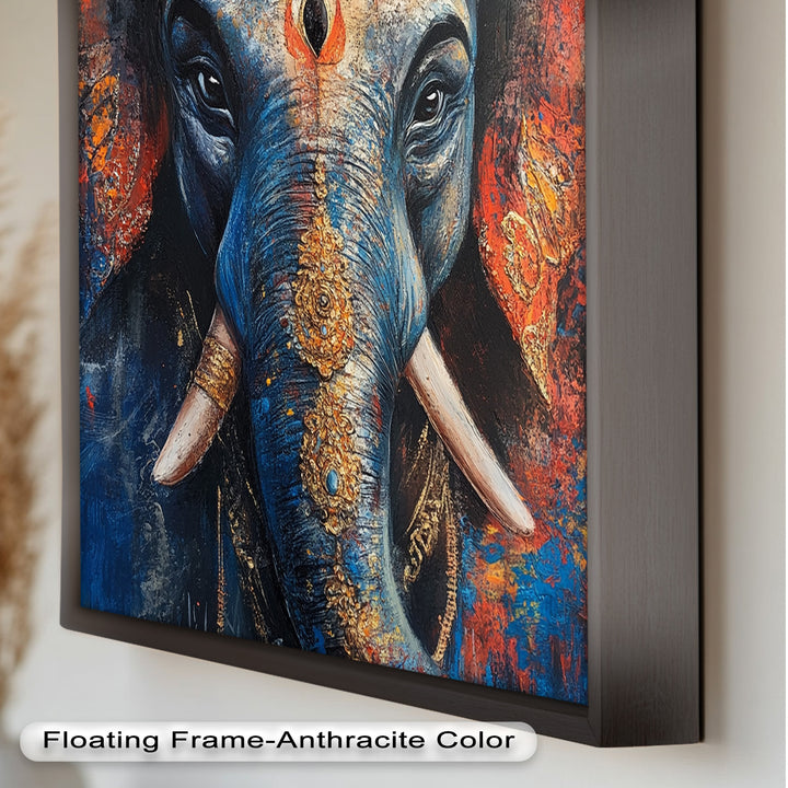 Lord Ganesha Wandkunst – Religiöses Ölgemälde