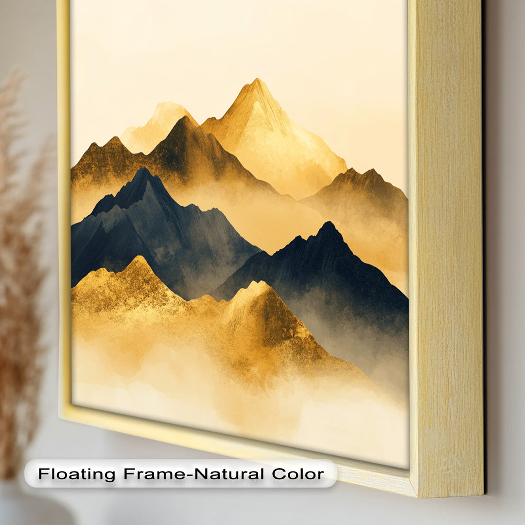 Gold &amp; Black Mountains – Modernes Ölgemälde