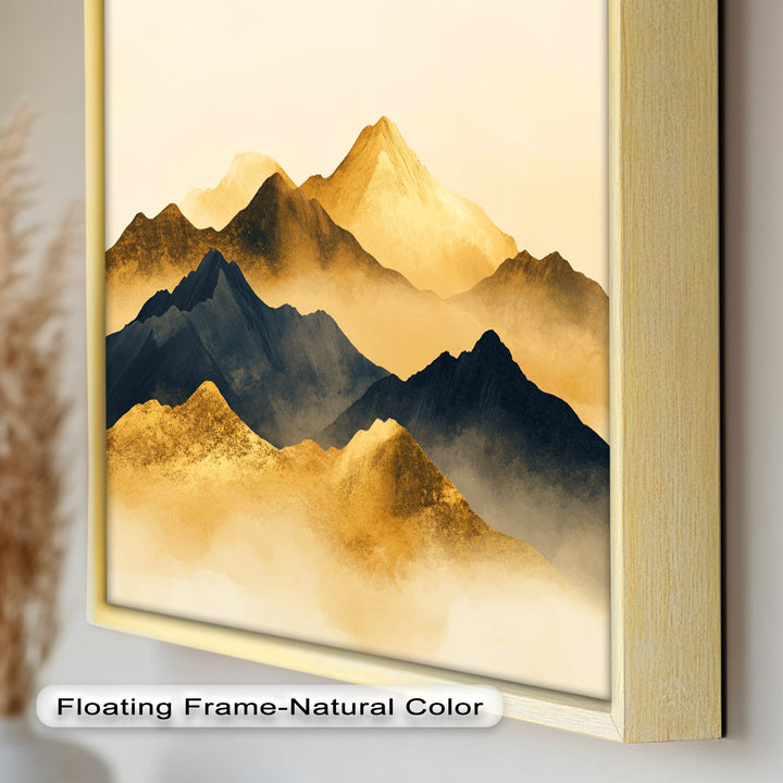 Gold &amp; Black Mountains – Modernes Ölgemälde
