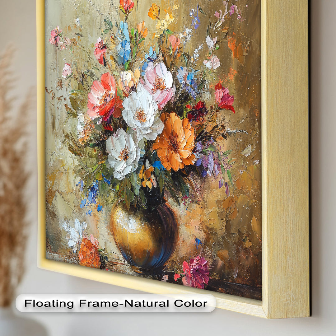 Radiant Bloom – Colorful Floral Oil Painting