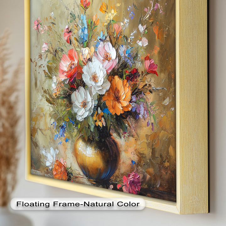 Radiant Bloom – Colorful Floral Oil Painting