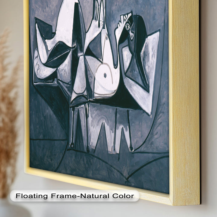 Geometry of Stillness – Monochrome Reclining Picasso Oil Painting