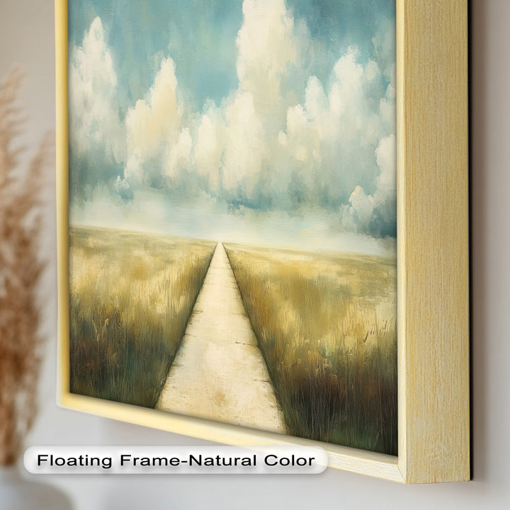 Cloudy Sky Wall Art – Minimal Landscape Oil Painting