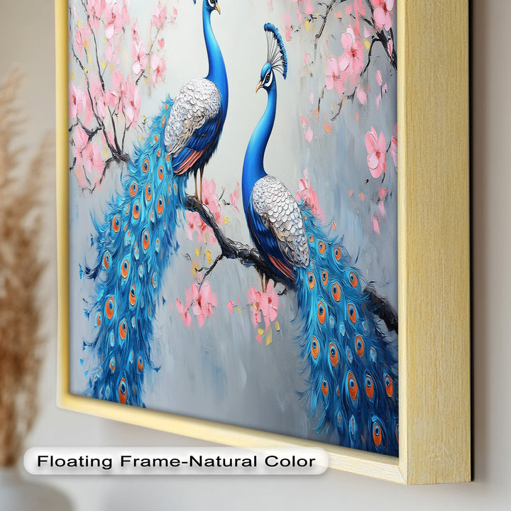 Peacocks Among Cherry Blossoms – Animal Oil Painting