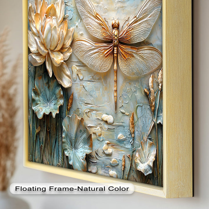 Retro Dragonflies and Flowers – Elegant Nature-Inspired Oil Painting