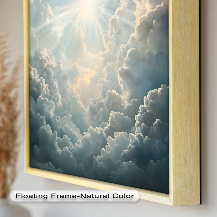Sonne scheint durch Wolken – Ölgemälde „Strahlender Himmel“