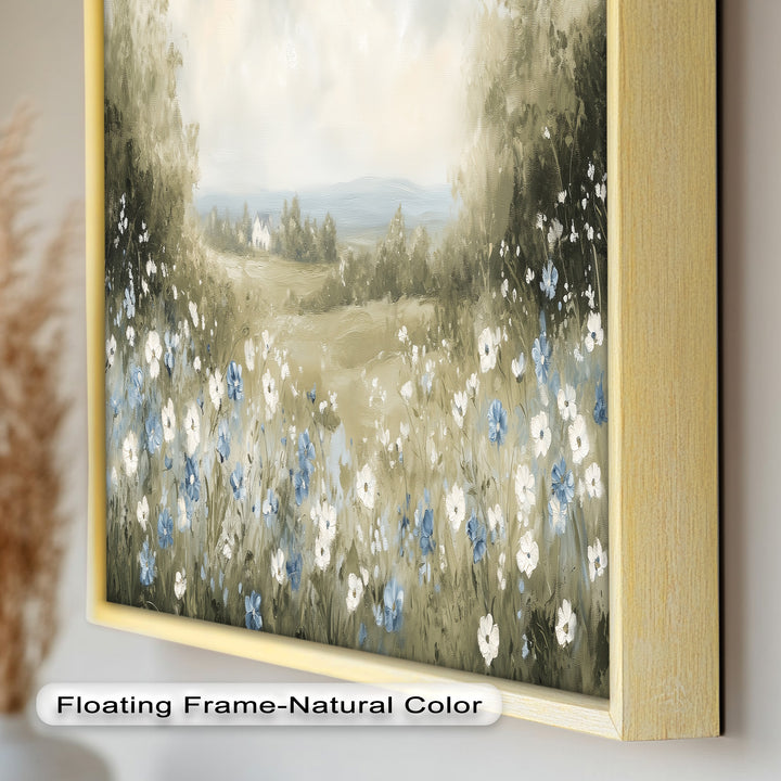 Wildflower Field Wall Art – Landscape Oil Painting